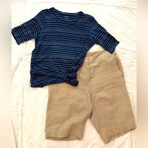 Eileen Fisher Organic Linen top and shorts size Small